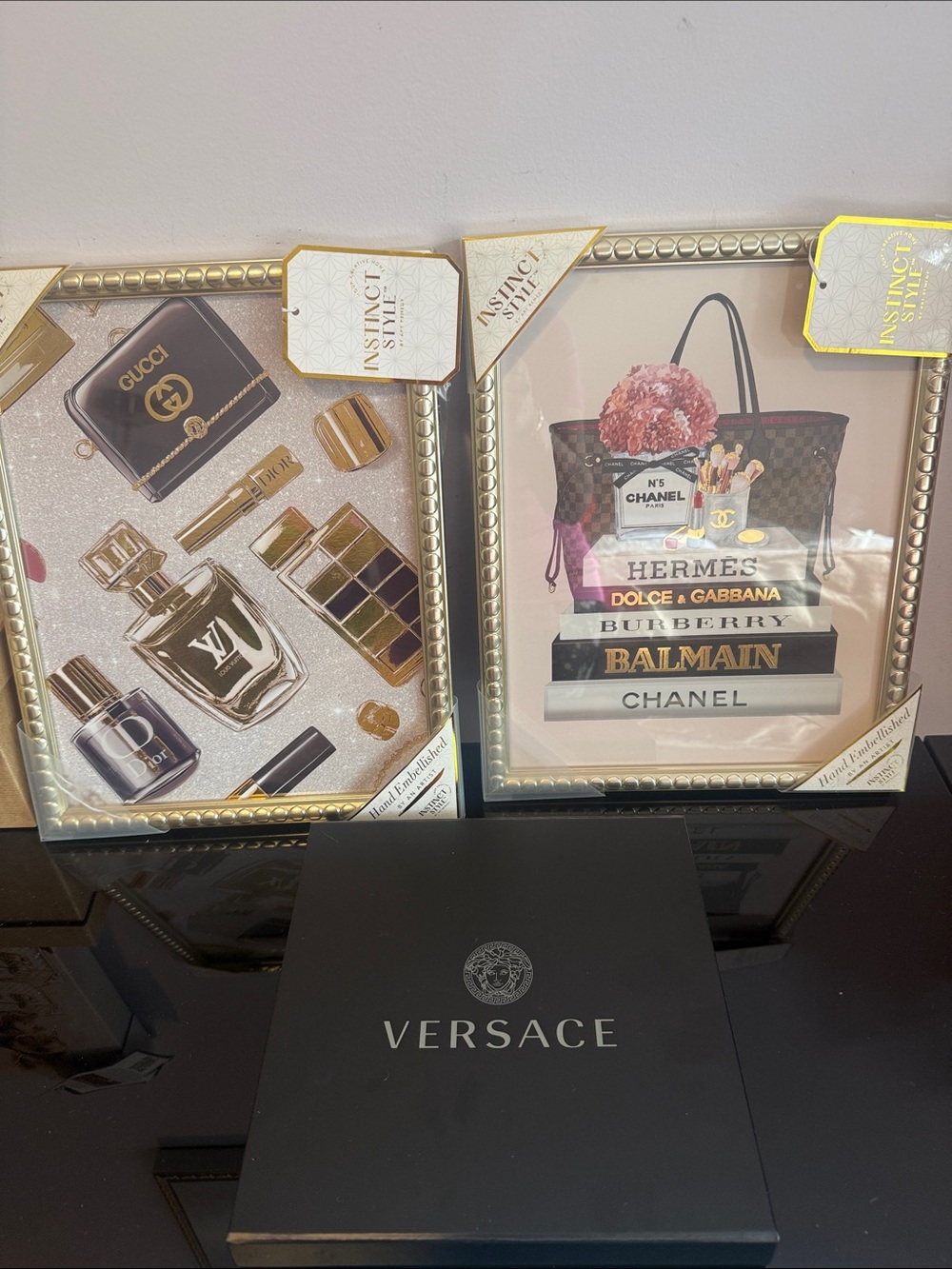 Bundle of 2 wall art and Versace magnetic box box all New my birthday, Bash🎂